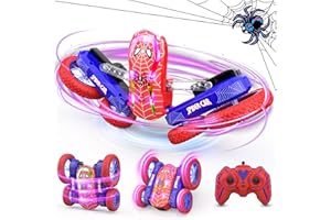 BOOCANG Spider Remote Control Car, RC Stunt Crawler Car with Light Show Monster Truck Toy for 6 7 8 9 10 Years Old Kids Boy Girl Children Game Cool Stuff Xmas/Christmas Birthday Gift Present Stocking Filler