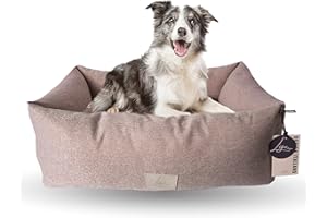 Ligo Buddy Elegance- Lettino Cuccia per cani realizzata in Italia. Cuscino materasso per Cane cuccetta completamente sfoderabile e lavabile in lavatrice. (M/L: 85 X 70 cm, NOCCIOLA)
