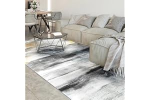 Vamcheer Tappeto Salotto Moderno Lavabile - Tappeto Soggiorno antiscivolo,Camera da Letto Pelo Corto, Tappeti Grande Sala da pranzo, ufficio, corridoio，160x230cm Nero/Oro