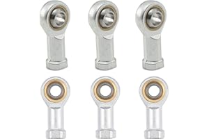 Snowtain 6Pcs Gelenkkopf 8mm Kugelkopf Spurstangenkopf innen Gewinde selbst-schmierend Stange Uniballgelenk M8 Innengewinde Gewindestange Gewinde Gelenkkopf Gelenklager