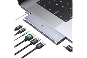 MOKIN Adaptateur Macbook Air/Pro, Adaptateur Mac avec Thunderbolt 3 PD 100W, Dock USB C 7 en 1 avec 4K HDMI, 3 USB 3.0 et 3,5 mm Audio, USB C Hub for MacBook Air M1/M2 MacBook Pro 2022/2021/2020/2019/2018