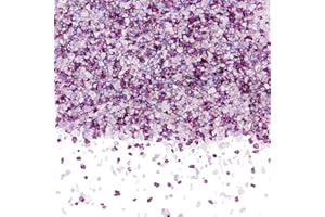 SUNNYCLUE 1 Scatola da 100g di Glitter in Vetro Frantumato Viola Pezzi di Vetro Rotto Sfusi da 1.4 5mm Piccoli Frammenti di Cristlega Irregolari Paillettes Spesse per Artigianato riempire per Vas