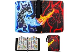 FUXGAOZH Card Binder for Kids,Trading Card Binder 9 Pocket 50 Pages 900 Cards Capacity,Portable Waterproof PU Card Binder Folder,Collectible Card Album This is the perfect for boys and girls (SL900)