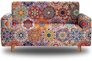 HOSIMA retrò fiore copridivano 1 2 3 4 posti fantasia copri divano angolare copridivano stampato con laccetti penisola fodera universale per divani arredamento protettiva arancia