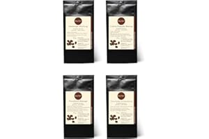 QUERFEE 4 x Kaffee Geschenk-Set Probierset - Hamburger Mischung, Arabica 2x geröstet, Französisch Melange, Wiener Kaffee - gemahlen - 4x75 g (300g)