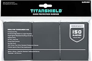 TitanShield Protector de cartas coleccionables de tamaño estándar, 150 fundas, color gris pizarra, para Magic The Gathering MTG, colección de béisbol, Dropmix