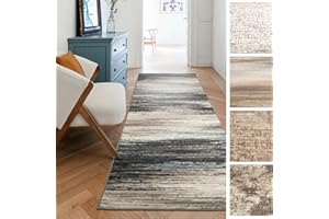 ‎KARAT KARAT Teppich Läufer für Küche, Flur & Wohnraum Küchenläufer - Rutschfester Moderner Flurteppich für Wohnzimmer & Schlafzimmer - Meterware - 80 x 150 cm, Braun Beige Grau Muster, Archway