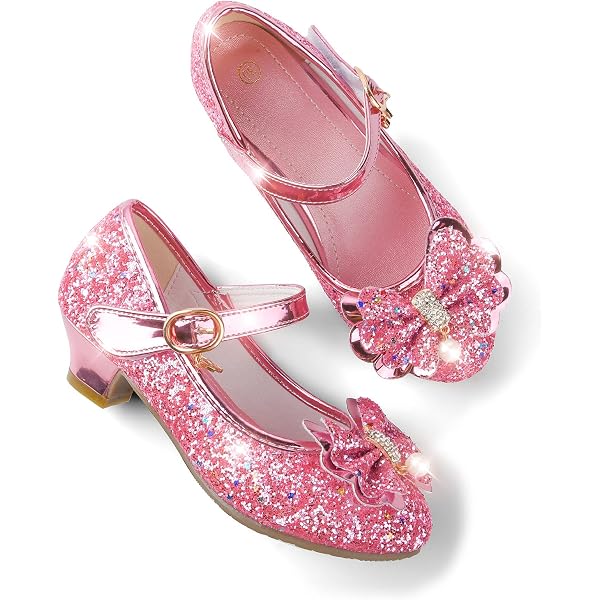 Chaussures Princesse Elsa à Paillettes Pour Fille - Sandales Talon Bas Fermeture Velcro