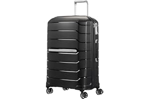 Samsonite Flux - Spinner M, Rozszerzalna walizka, 68 cm, 75/85 L, Czarny (Black)