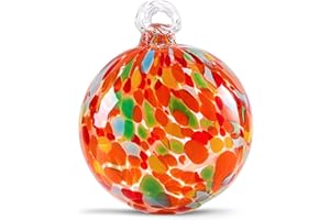 EUSTUMA Boule de sorcière en verre soufflé à la main, boule en verre à suspendre, boule d'observation de jardin, décoration d'intérieur ou d'extérieur (3)