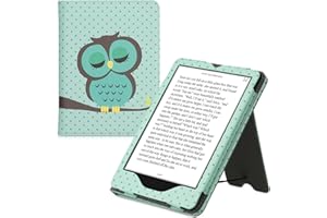 kwmobile Cover per Kindle Paperwhite Cover - Custodia per Kindle Paperwhite 6,8 Pollici 11 Generazione 2021 - eBook Reader Case - con Slot Portatessere - Civetta dormiente