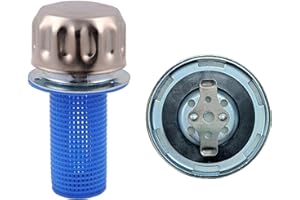 ÜREL Hydraulic Tank Breather Cap for Oil & Fuel Reservoir – Metal Filler Vent Cap (with Strainer, Bayonet Lock, 304 (18/10) Grade Stainless Steel, Tearproof Gasket)