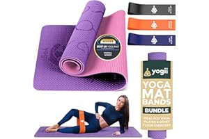 Yogii - Premium TPE Pilates Essentials - Exercise Mat for Home - Gym Mats & Gym Bands for Home - Gym Mats & Gym Bands for Women and Men