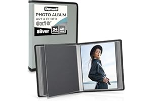 Dunwell Kunst-Portfolio-Ordner für Fotos der Größe 20,3 x 25,4 cm, weiches Einband, 24 gebundene Seiten, zeigt 48 Fotos oder Kunstwerke, Präsentationsbuch mit 8 x 10 Blatt Schutzhüllen, Archivqualität