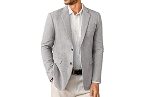 Elainone Blazers for Men UK 2 Button Slim Fit Lightweight Blazer Jackets Classic Formal Business Suit Casual Sports Coats