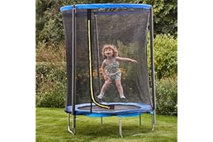BARGAINSMANIA My First Trampoline 4.5ft | Indoor Outdoor Children’s Activity Junior | Jumping Bouncing Fun | Padding and Safety Features | Easy Assembly | Springless Trampoline for Young Children | Small Spaces