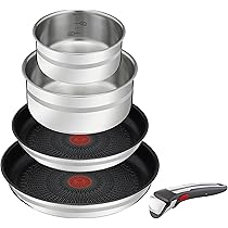 Tefal Jamie Oliver 3-delige Ingenio Pannenset, 1 afneembare handgreep, 2 anti-aanbakpannen, roestvrij staal, inductie, ovenvast, ruimtebesparend, L9769173 Tefal Jamie Oliver 3-delige Ingenio Pannenset, 1 afneembare handgreep, 2 anti-aanbakpannen, roestvrij staal, inductie, ovenvast, ruimtebesparend, L9769173