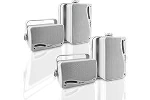 Herdio 3,5 Zoll Bluetooth Outdoor-Lautsprecher 400W 3 Wege Meereslautsprecher wasserdichte wetterfeste Hochleistungen für die Innengarten im Freien im Freien in der Innenboot (2 Paar, weiß)