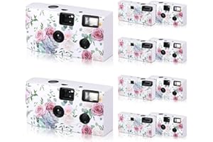 Zhengmy 10 Pack Disposable Camera Wedding Bulk,34mm Single Use Camera Bulk Flash and Hand Strap Disposable Cameras One Time Camera Gathering Wedding Anniversary Travel Camp Party Supply Colorful Film