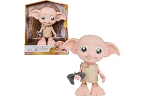 Wizarding World - Muñeco interactivo Dobby Elfo Harry Potter de 21,6 cm con calcetín y más de 30 sonidos y frases - Harry Potter Regalos - Juguetes Niños 6 años +