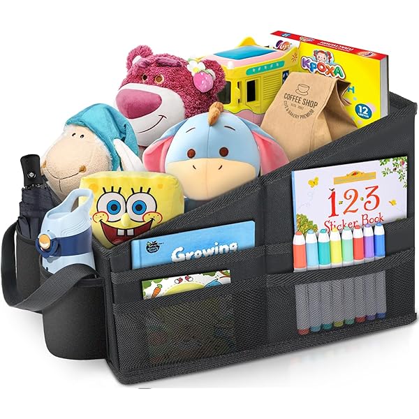 VINGVO Plateau De Voyage Enfant Tableau à Dessin Effaçable Plateau De Rangement Avec Poches D