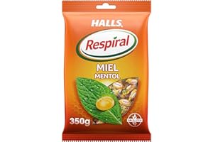 Halls Respiral Caramelos Sabor Miel y Mentol, Sin Gluten, Bolsa de 350 gr