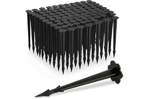 Relaxdays jordspikar av plast 11 cm, 100-pack markankare, svarta