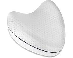 Knee Pillows for Back Pain, Contour Legacy Leg Pillow for Sleeping on Side, White Contour Memory Foam Cushion Knee Support Pi