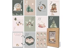 GOLDZIPLES 2024 Adventskalender für Beste Freundin, Adventskalender Postkarten Zum Ausfüllen, Inspirierende Ideen für Gemeinsame Momente, Geschenk in der Vorweihnachtszeit für Schwester