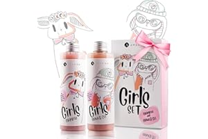 Amarina Daily Girls Shampoo & Shower Gel Set of 2x200ml for Healthy Skin and Hair of Kids and Teens with Panthenol, Aloe, Vitamin C, Hyaluronic Acid, NO Parabens, NO Phthalates, NO Toxins