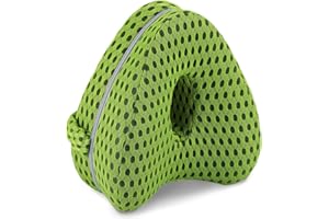 Towwoo Kniekissen für Seitenschläfer, Orthopädisches Kissen für Bein, Ergonomisches Memory Foam Kissen zum Schlafen auf der Seite, Hüft-, Rücken- und Ischias-Schmerzlinderung (Grün)