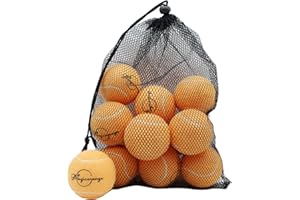 Magicorange Lot de 12 balles de Tennis d'entraînement avancées pour Chien avec Sac en Maille pour Un Transport Facile, idéal pour Les débutants