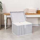 Market Gate Multi-Purpose Organizer Crate Type Box Hurch Organizer with Lid (40 x 30 x 26, Grey)