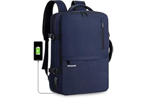 ‎BECOJADDE BECOJADDE Handgepäck Rucksack Flugzeug mit Laptopfach Business Laptop Rucksack Herren Arbeitsrucksack Reiserucksack Backpack für 17 Zoll Laptop, Marineblau