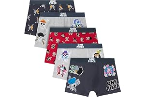 One Piece | Naruto | Dragon Ball boxershorts för pojkar 7–15 år, 5-pack kalsonger med elastisk linning, bomullsunderkläder, animepresenter