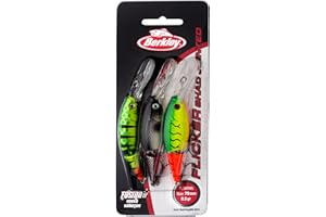 BERKLEY Flicker Shad Diving Crankbait Lures For Perch, Pike, Trout, Zander - Pack of 3 assorted 70 mm