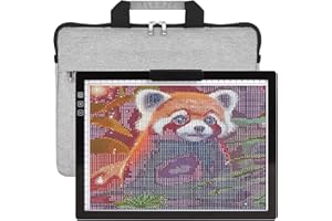 HIUKCOLED Rechargeable A4 Light Pad, Battery Powered Light Board with Storage Bag, Built-in Top Clip＆Stand, Stepless Dimmable＆6-Level Brightness Adjustable, Wireless LED Tracing Box for Weeing Vinyl