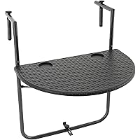 Nexos Balkonhängetisch Balkontisch Wandklapptisch Hängetisch stabil klappbar 59,5 x 40 cm Farbe wählbar (Schwarz)