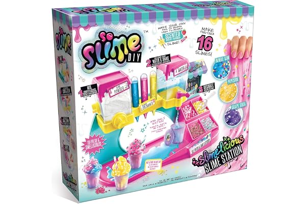 Canal Toys - So slime - Kit Slime Maison pour Enfants - 16 Slimes - 3 Saveurs - Pâte à Modeler Élastique & Colorée - Activité Créative et Sensorielle - Cadeau Enfant - Dès 6 Ans - SSC 051