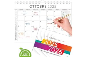 IL CALENDARIO POSITIVO Calendario 2025-2026 da Muro e Tavolo | Planner Mensile 15 mesi | da Appendere | Formato A4-21x30 cm | Ottobre 2025 – Dicembre 2026