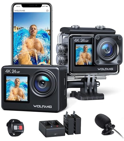 Nilox Action Cam V1 Flip 4K/60fps – Doppio Schermo Touch, WiFi, Waterproof 30m, Batteria 1050 MAh, Supporto SD 128GB