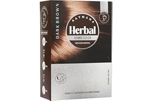 AATMANA Herbal Dark Brown Henna Hair Color with Goodness of 9 Herbs | Dark Brown Henna Mehndi for Hair, Make Hair Soft & Shiner Natural Hair Color for Men & Women 100g