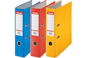 Esselte Rainbow Lot de 3 Classeurs à levier 75 mm Couleurs Assortis