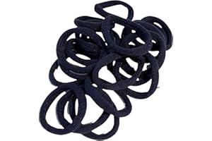 LILIUM KIDS Hair Bands Bobbles Elastics Thick Endless Design Snag Free Bright Colours - 20 Pack (Navy Blue)