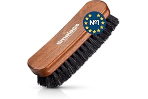 TIMELEOS Zestaw szczotek do butów, włosie końskie, dla optymalnej pielęgnacji butów, szczotka do włosów, szczotka do polerowania butów, miękka szczotka do włosów końskich, zestaw 1 szt. ciemny