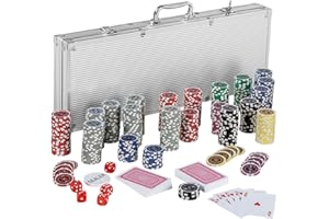 GAMES PLANET Pokerkoffer mit 500 Laser-Chips, Silver/Gold/Black Edition - Auswahl: Silver