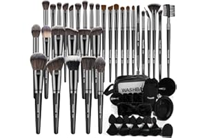 ‎MAANGE Pinselset Makeup MAANGE 54-teiliges Make up Pinsel Set, hochwertige synthetische Make-up-Pinsel, multifunktionales Schminkpinsel Set für Frauen und Mädchen (Schwarz, 54-teilig)