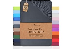 NatureMark Prześcieradło z mikrofibry SPANNBETTLAKEN! wiele rozmiarów i kolorów markowych towarów (prześcieradło 90x200-120x200 cm, Szary antracytowy)