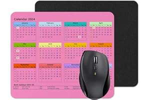 Vixar Calendar 2024 Mouse mat pad for UK with Holiday Non Slip PC Desktop Laptop (Pink)
