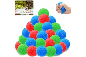 LGZIN Schwamm Ball Plüschbälle, 30STK Wasserbomben Wiederverwendbar, Wasserbomben Bälle Set Trampolin-Spielzeug, Pool- und Strandspaß, Party-Wasserballons und Strandspaß für Kinder ein Spiel (30PCS)